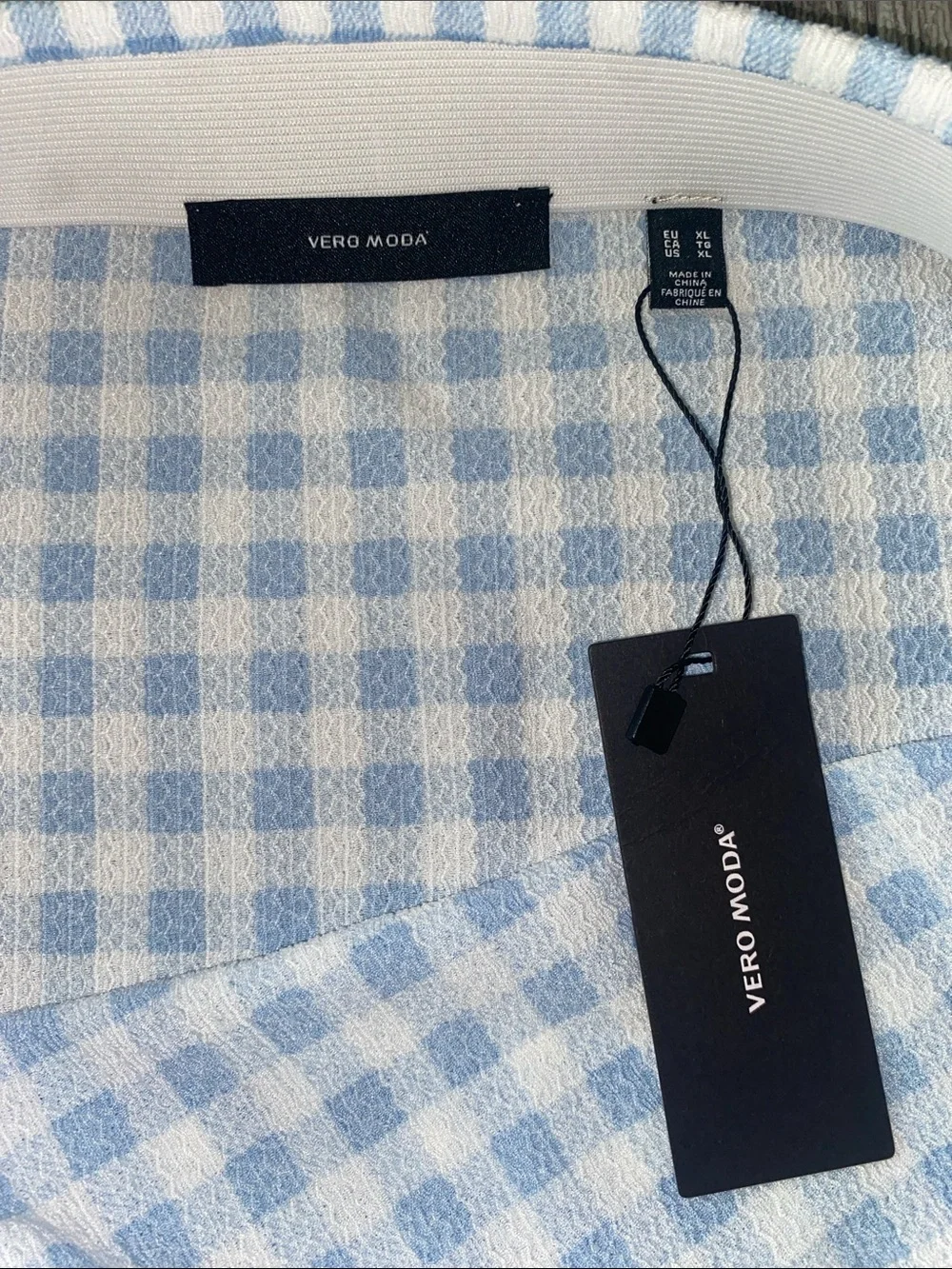 Vero Moda Blue and White Gingham Mini Skirt - Picture 5 of 7